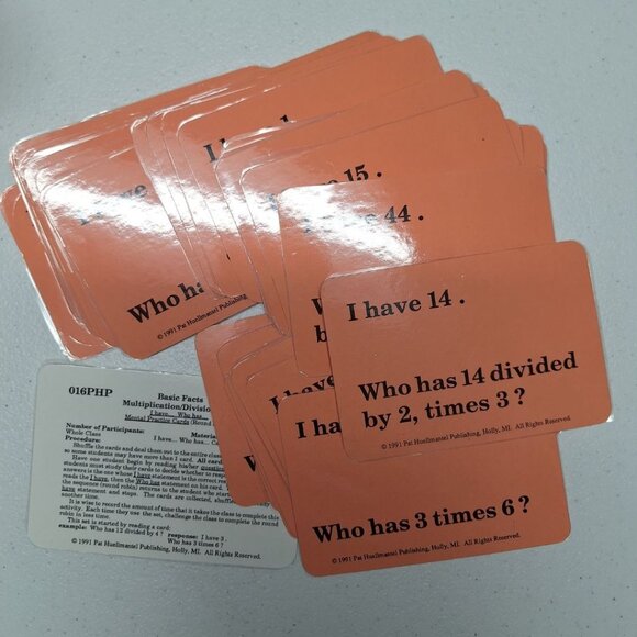 1991 Multiplication Division Flashcards Pat Huellmantel Michigan Homeschool Stud - Picture 3 of 3